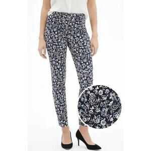 GAP Mid Rise Curvy Skinny Ankle B-Stretch Pants Blue Floral Women’s Size 10